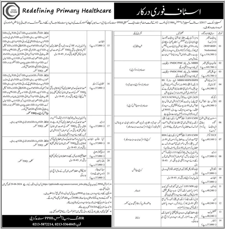 Multiple Jobs in Redefining Primary Healthcare August 2024