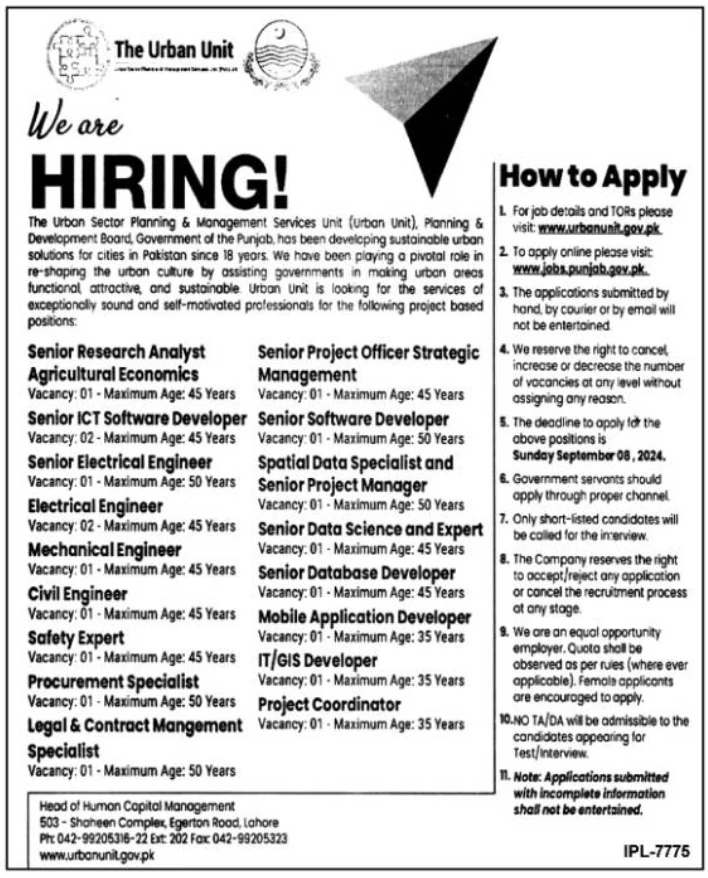 The Urban Unit Multiple Latest Jobs Apply Online